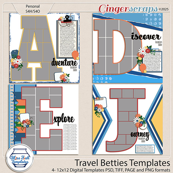 Travel Betties Templates by Miss Fish