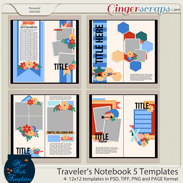 Travelers Notebook 5 Templates by Miss Fish