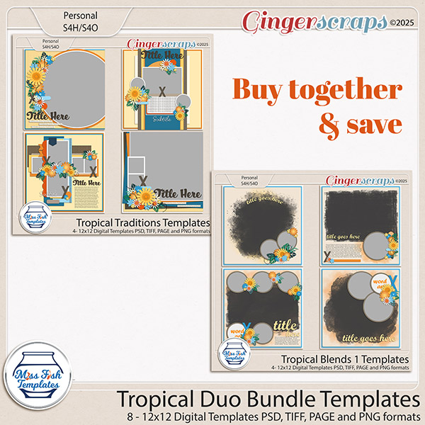 Tropical Duo Bundle Templates by Miss Fish