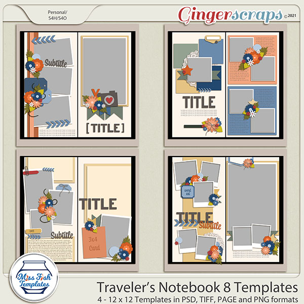 Travelers Notebook 8 Templates by Miss Fish