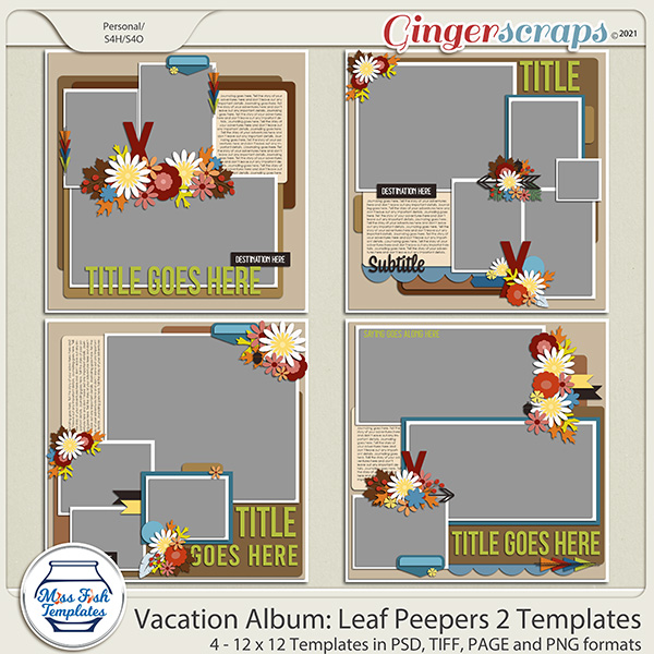 Vacation Album: Leaf Peepers 2 Templates by Miss Fish 
