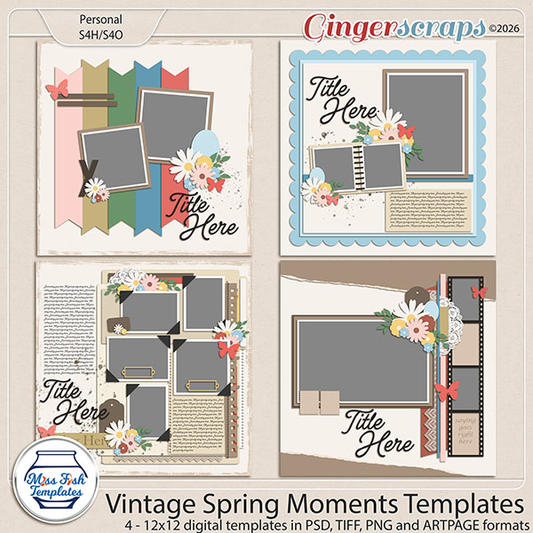 Vintage Spring Moments Templates by Miss Fish