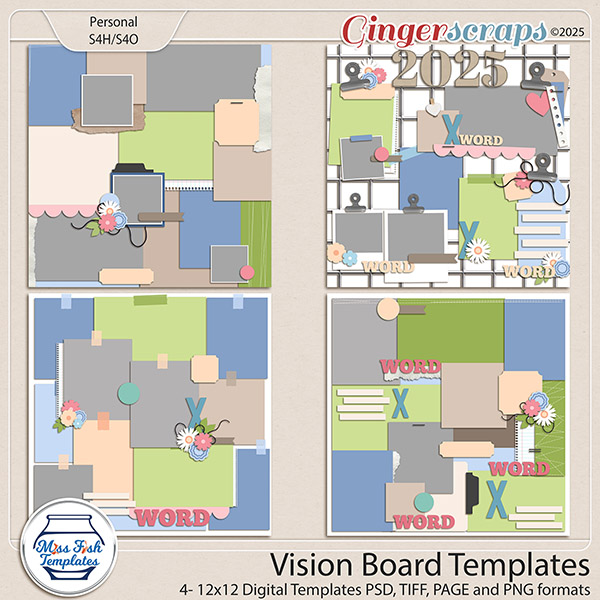 Vision Board Templates by Miss Fish