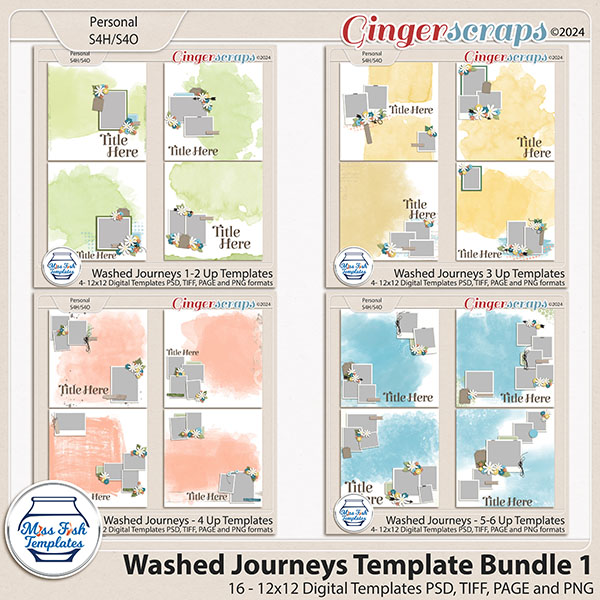 Washed Journeys Template Bundle 1 by Miss Fish