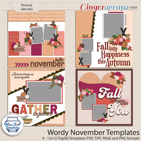 Wordy November Templates by Miss Fish