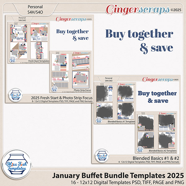 January Buffet Template Bundle 2025 by Miss Fish