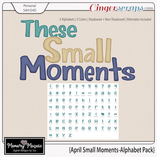 Everyday Memories: April Small Moments-Alphabet Pack by Memory Mosaic