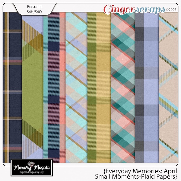 Everyday Memories: April Small Moments - Plaid Papers by Memory Mosaic