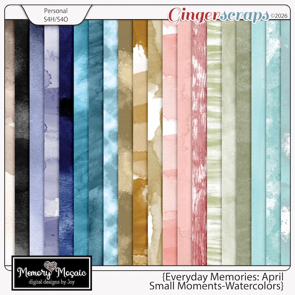 Everyday Memories: April-Watercolor Papers by Memory Mosaic