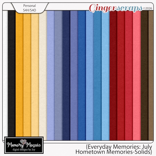 Everyday Memories: July-Hometown Memories Solids by Memory Mosaic