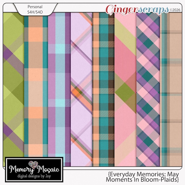 Everyday Memories-May Plaid Paper Pack by Memory Mosaic