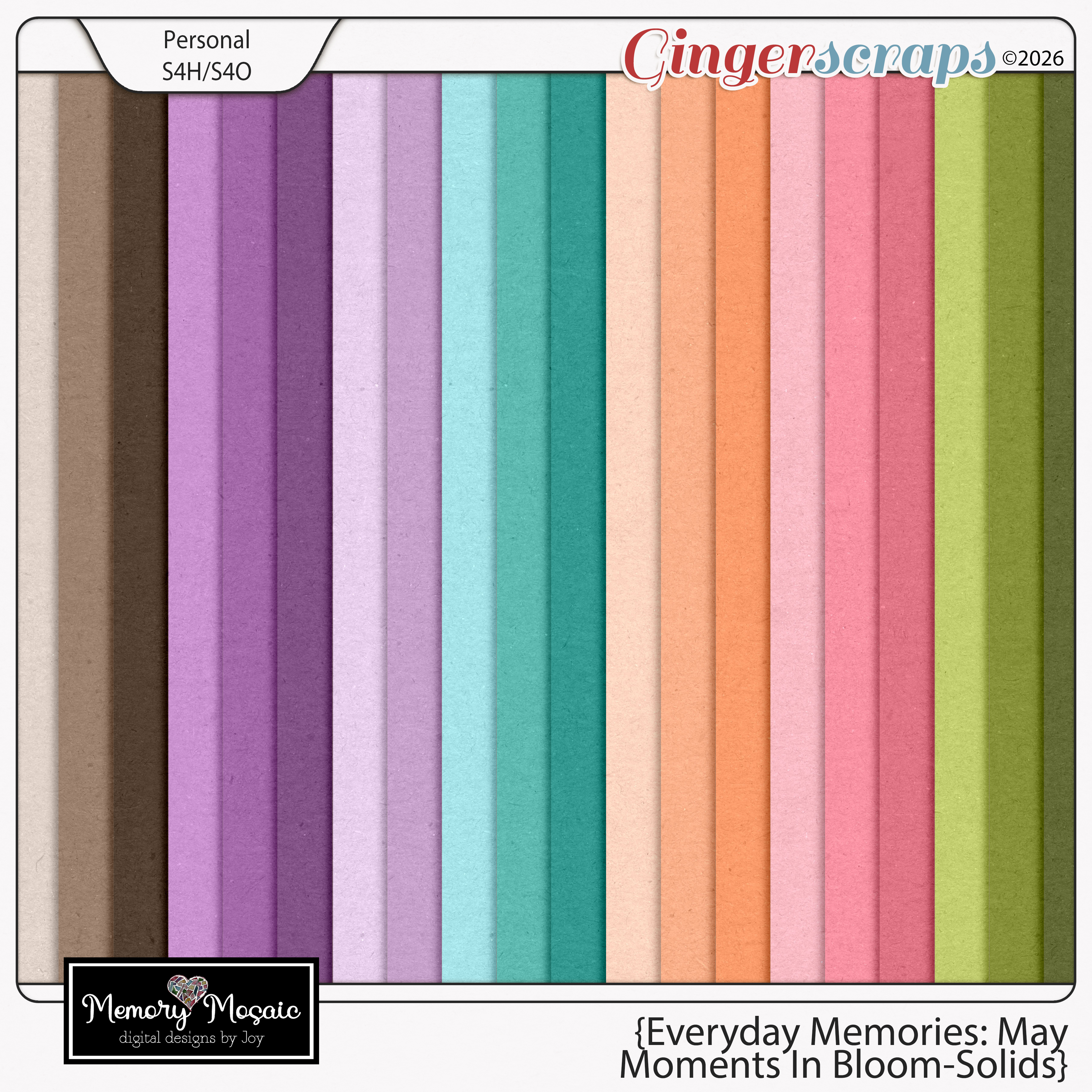 Everyday Memories: May-Moments In Bloom Solids by Memory Mosaic