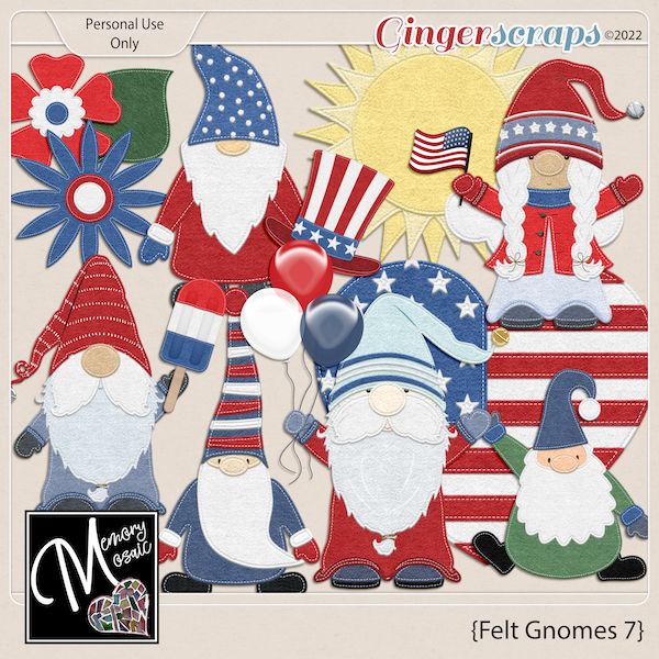 Felt Gnomes 7 by Memory Mosaic