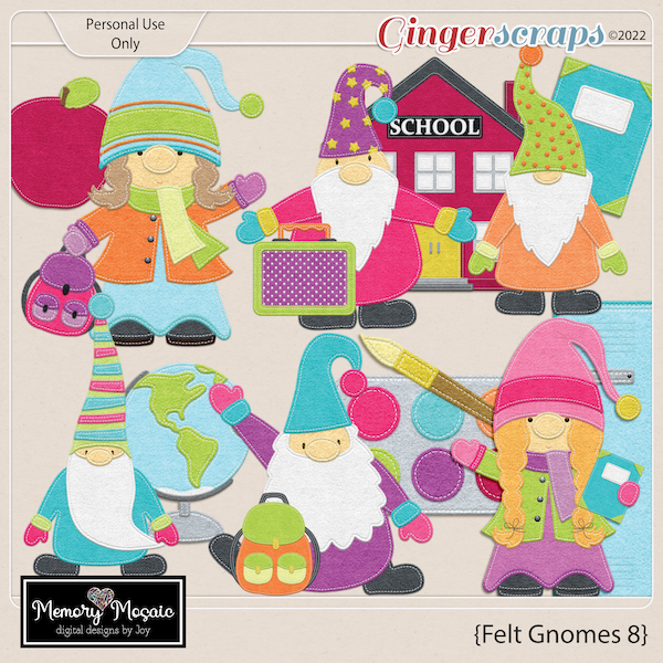 Felt Gnomes 8 by Memory Mosaic