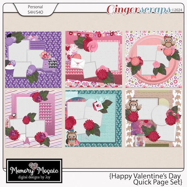 Happy Valentine's Day Quick Page Set by Memory Mosaic