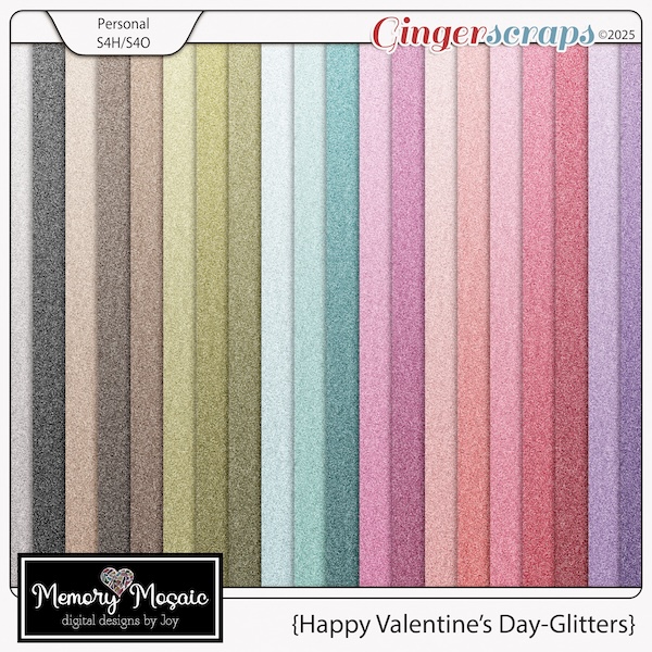 Happy Valentine's Day-Glitters by Memory Mosaic