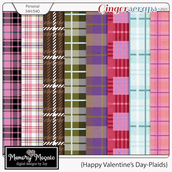 Happy Valentine's Day-Plaids by Memory Mosaic