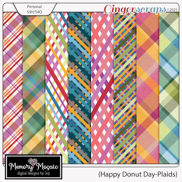 Happy Donut Day - Plaids by Memory Mosaic