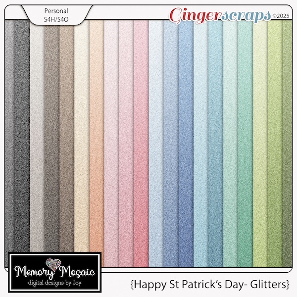 Happy St Patrick's Day-Glitters by Memory Mosaic