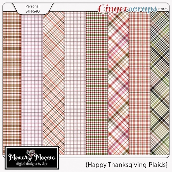 Happy Thanksgiving Plaids by Memory Mosaic