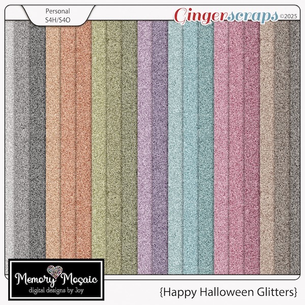 Happy Halloween Glittered Papers by Memory Mosaic