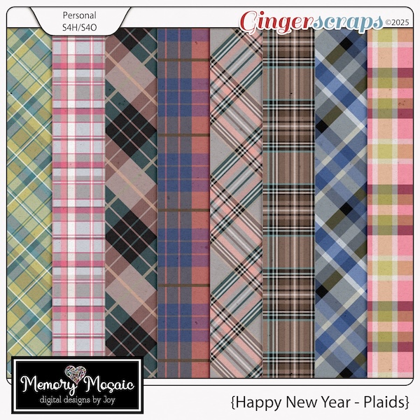 Happy New Year - Plaids by Memory Mosaic