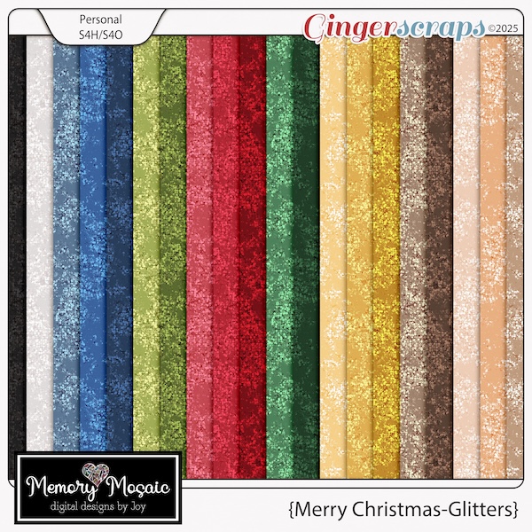 Merry Christmas Glitters by Memory Mosaic