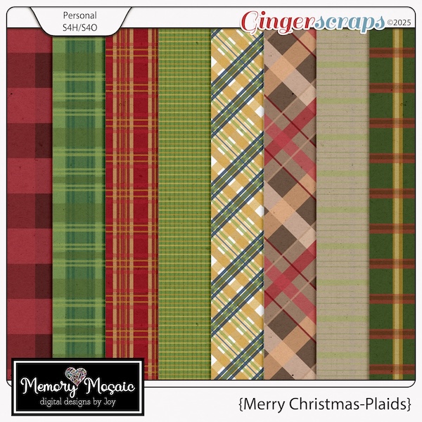 Merry Christmas Plaids by Memory Mosaic