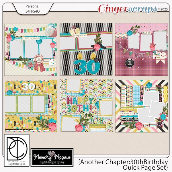 Another Chapter: 30th Birthday Quick Page Set by Memory Mosaic & Polka Dot Chicks