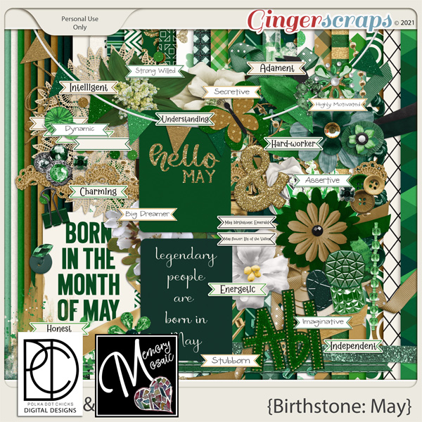 Birthstone: May by Memory Mosaic and Polka Dot Chicks