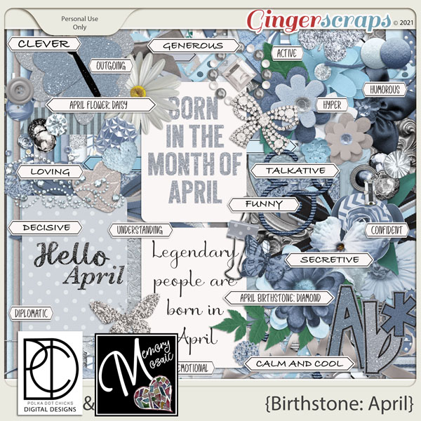 Birthstone: April by Memory Mosaic and Polka Dot Chicks