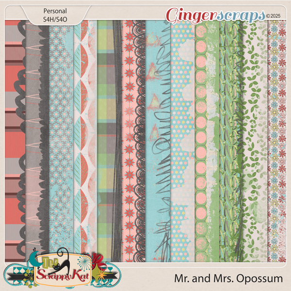 Mr. and Mrs. Opossum Distressed Papers by The Scrappy Kat