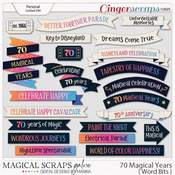70 Magical Years (word bits)