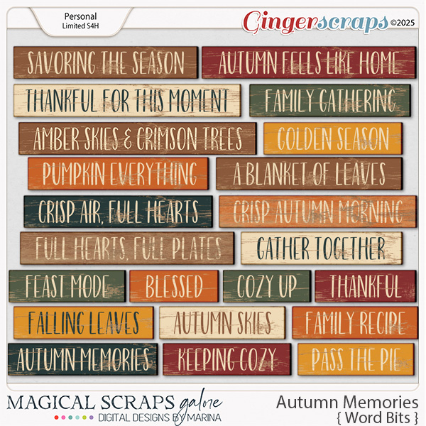 Autumn Memories (word bits)