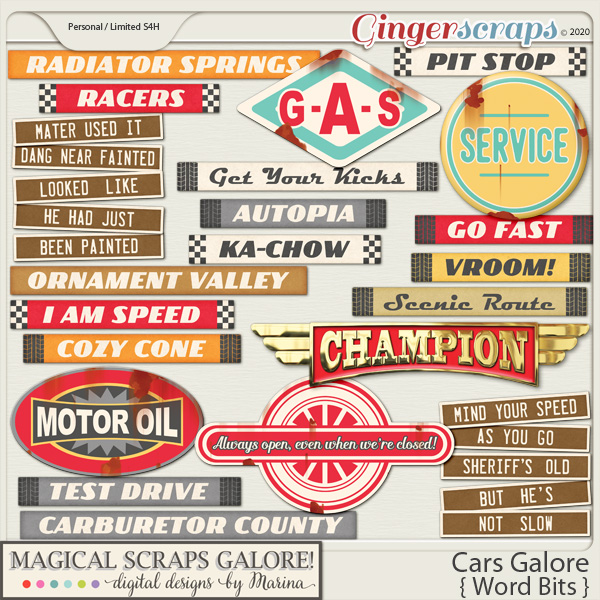 Cars Galore (word bits)