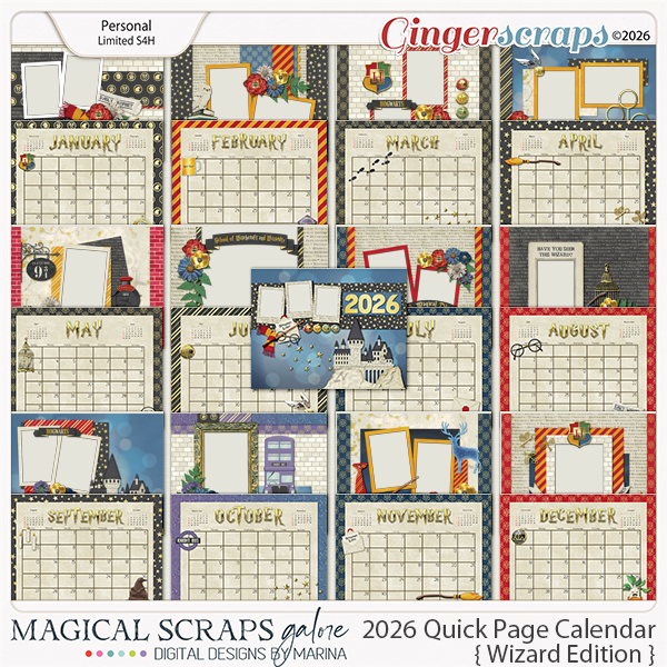 2026 Calendar Quick Pages (Wizard Edition)
