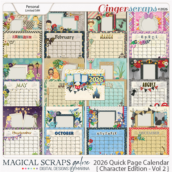2026 Calendar Quick Pages (Character Edition - Volume 2)