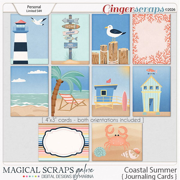 Coastal Summer (journaling cards)