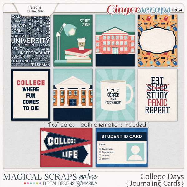 College Days (journaling cards)