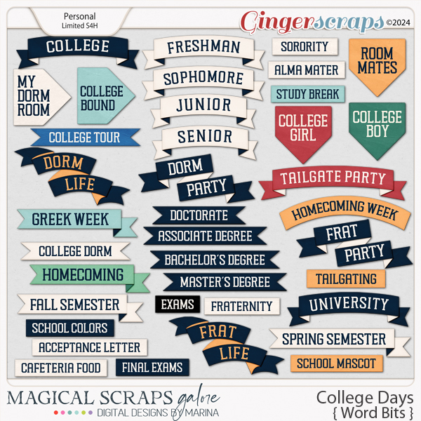 College Days (word bits)