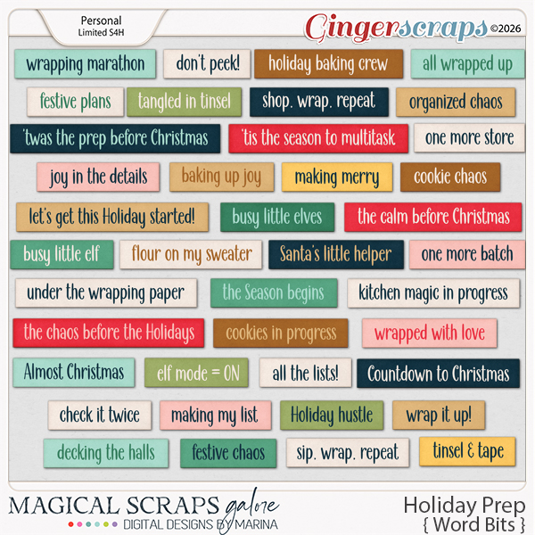 Holiday Prep (word bits)