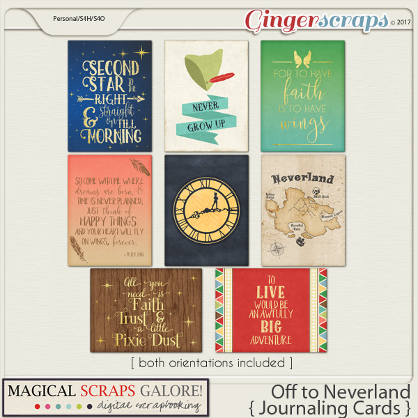 Off To Neverland (journaling cards)