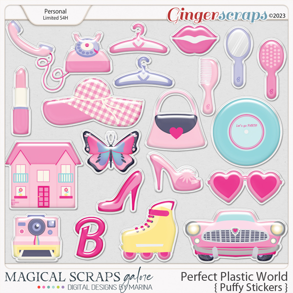 Perfect Plastic World (puffy stickers)