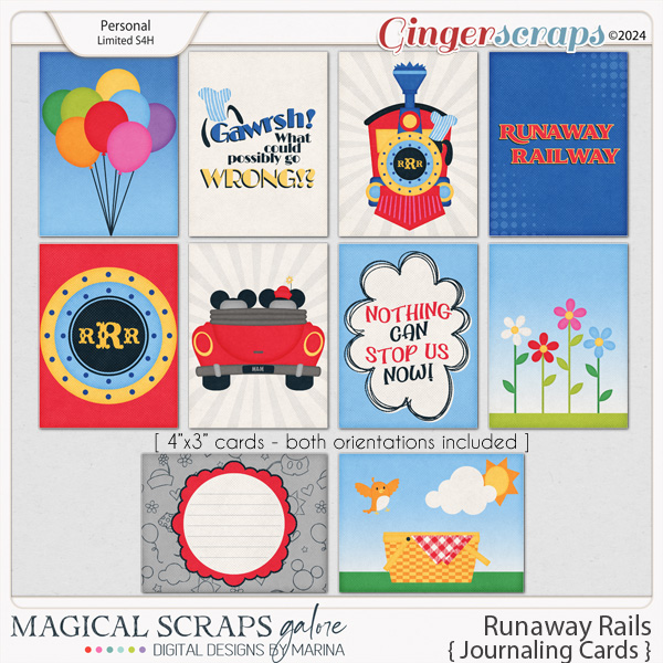 Runaway Rails (journaling cards)