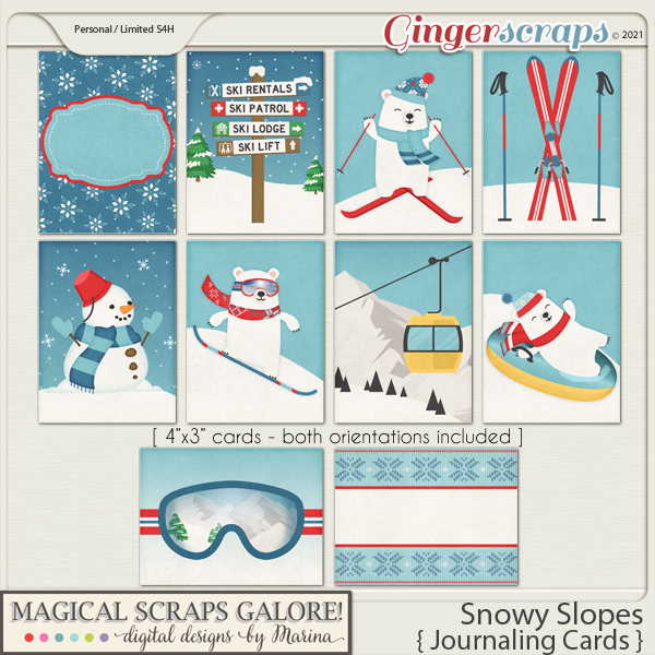 Snowy Slopes (journaling cards)