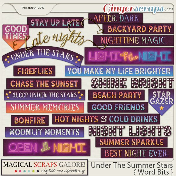 Under The Summer Stars (word bits)