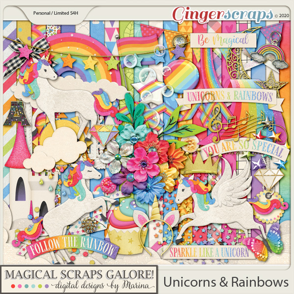 Unicorns & Rainbows (page kit)