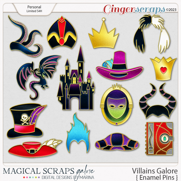 Villains Galore (enamel pins)