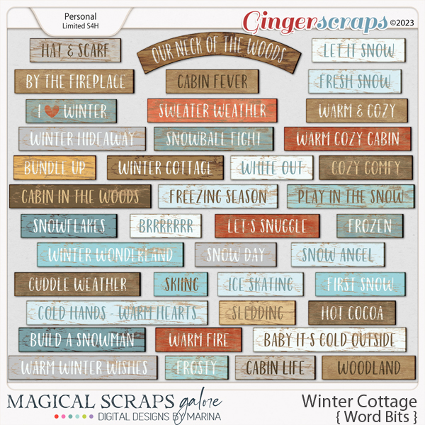 Winter Cottage (word bits)