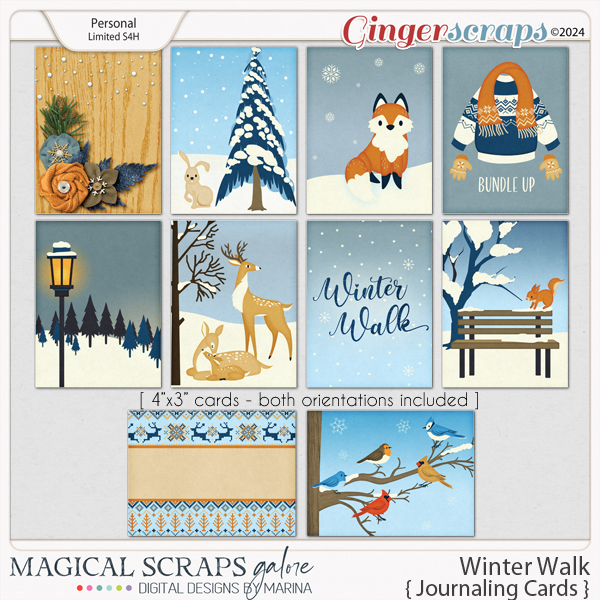 Winter Walk (journaling cards)
